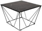 999:- (11070205/01) 10: Soffbord skiva i glas med svart marmorfolie, underrede i svart metall, ca 120x60cm, höjd ca 45cm 1.