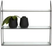 199:-** 149:- Avlastningsbord i svart metall, transparent glas, Ø ca 40cm, höjd ca 50cm 599:-** 399:- Glashylla i