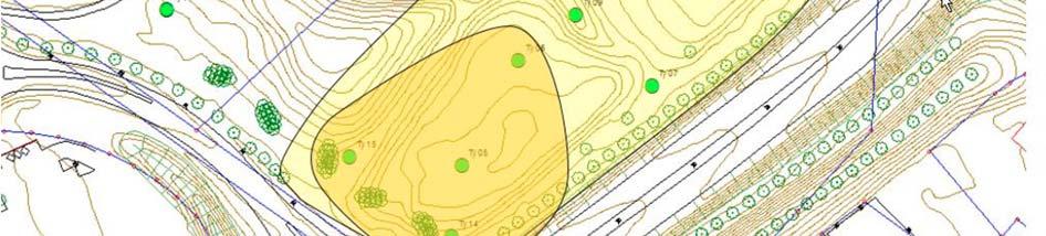 Mark, vatten och geoteknik Förutsättningar Topografi Marken inom planområdet är kuperad och ligger på marknivåer mellan cirka +21 meter och +25 meter.