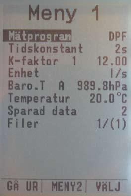 8.3. DPF (Differential Pressure air Flow) - Luftflöde med K-faktor DPF är tillgängligt med differenstryckgivare DPF används för att mäta flöden över don och strypflänsar med tryckfallsmetoden.