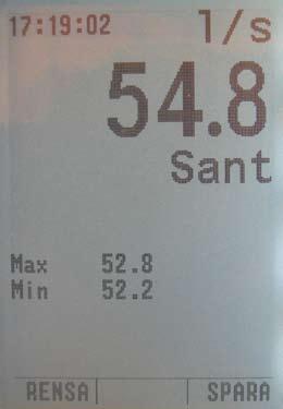 Efter att PO 2 är uppmätt kommer Swema 3000 att beräkna det verkliga värdet. På displayen står det Sant, Max och Min. Max är utan strypring och Min är med strypring och Sant är det verkliga värdet.