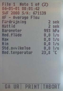 Så kommer du åt de Filer som är Loggningar. Sparad data / Loggningar Öppna Sparad data eller Loggningar genom att flytta markören till dem med piltangenterna och tryck på ENTER eller VÄLJ.