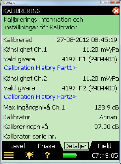 5(15) Välj Annan under kalibrator 97 db visas i