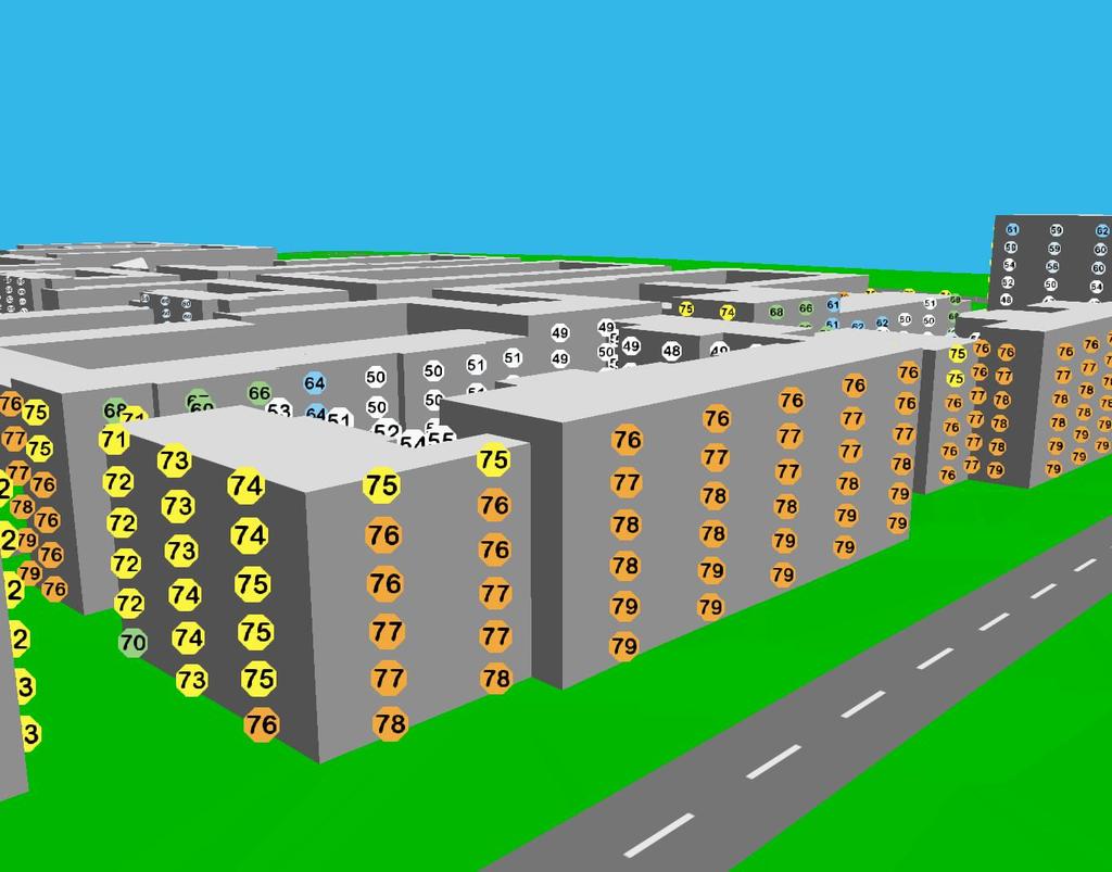 Kund: Göteborgs Stadsbyggnadskontor Vy på Västra delem av nybyggnationen från marconigatan Vy på mellersta delen av nybyggnationen från marconigatan Beräkningsfall Bilaga 7-3D Vy Vägtrafik Maximal