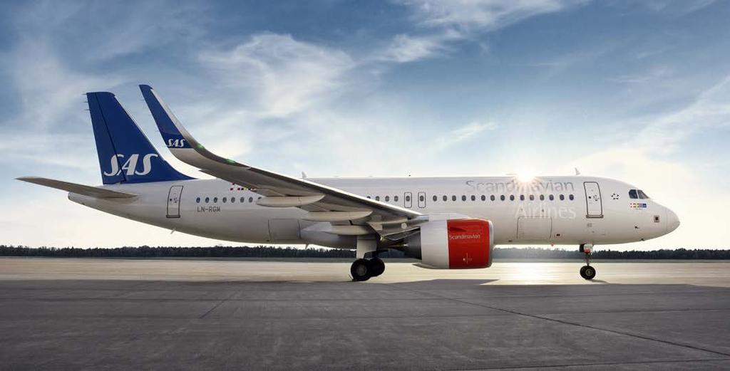 Förvaltningsberättelse SAS FLYGPLANSFLOTTA 31 OKTOBER Flygplan i trafik under SAS (SK) egen trafiklicens Ålder Ägda Leasade Summa Order köp Airbus A330/A340/A350 13,4 11 5 16 9 Airbus A319/A320/A321