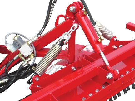 Hydraulisk höjdinställningscylinder 12-voltsbrytaren PÅ/AV* på maskinens instrumentbräda är kopplad till riktningsventilerna (C) för att välja funktion hos den sekundära S.D.L.A.-spaken.