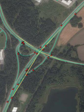 36 Figur 19. IPA-nät och verklighet Arninge och Lindhagen. Lindhagen och ännu mer komplexa trafikplatser har lett till en diskussion om särkodning.