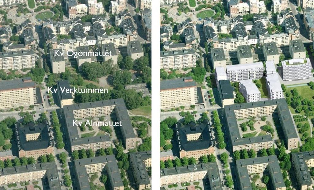 Planområdet före och efter omvandling.