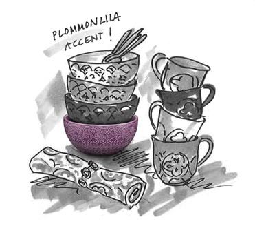 Hösten 2018 bjuder vi in plommonlila, som accentfärg i Orientservisen. Den blå-röda färgskalan har många vackra namn lila, purpur, viol, syren, vindruva, malva, fuchsia, violett, lavendel och plommon.
