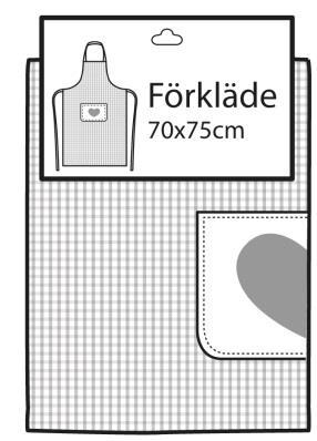 Förkläde C.5.2.1. Vikning Vik förklädet på bästa sätt så att det får måtten ca 25x30 cm (bredd, höjd). Det är viktigt att förklädet viks så att eventuella specialdetaljer (t.ex.
