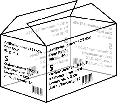Exportkartong Använd något av följande mått på exportkartongen, höjdmåttet är valfritt.