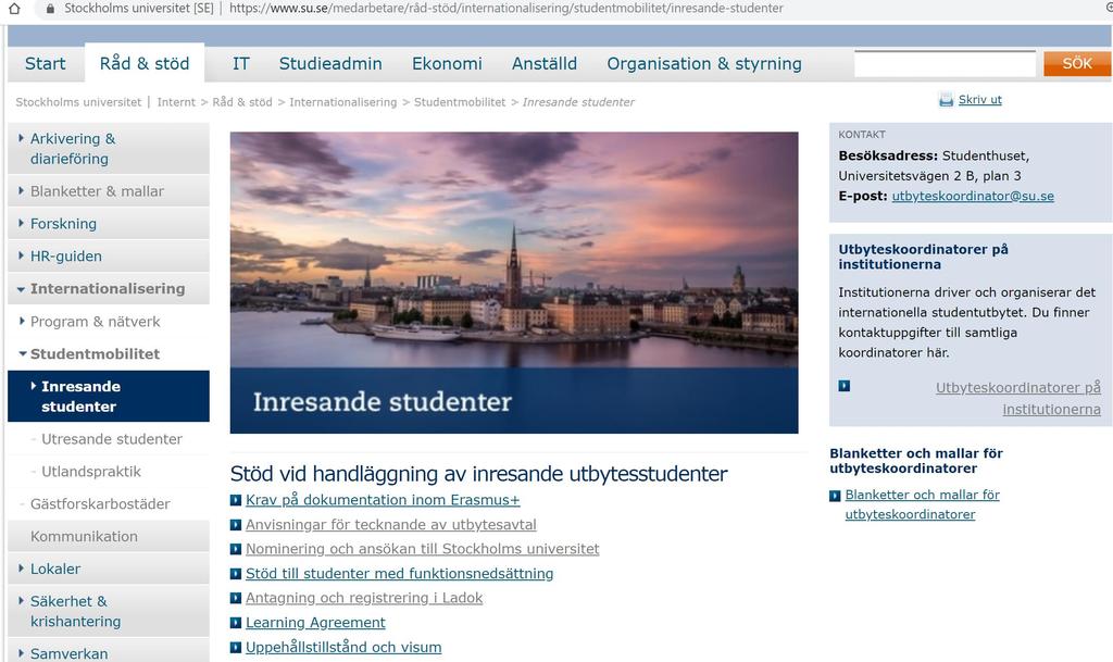 Information på medarbetarwebben