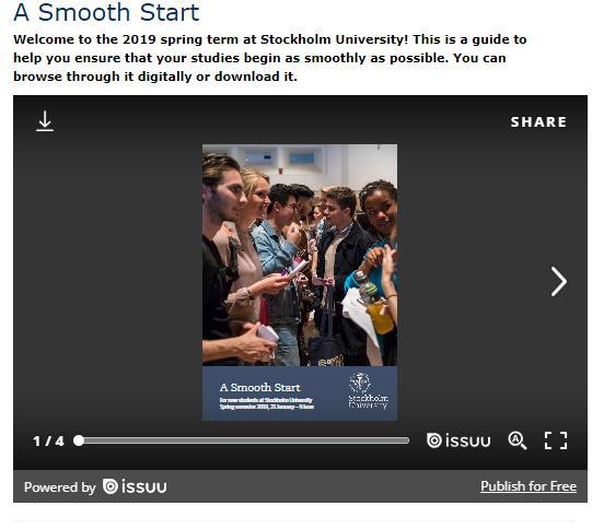 A smooth start broschyr 2018-12-17 https://www.su.se/english/education/student-services/a-smooth-start-1.330432.