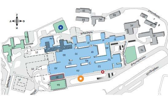 2 (5) Bild 1: Ritning över Södersjukhusets sjukhusområde med byggnaderna 17 och 18 inringat.