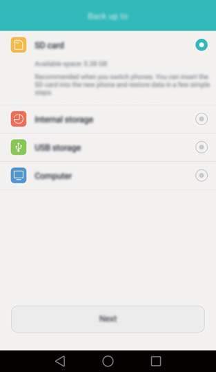Överföra data Som standard sparas säkerhetskopieringsdata i mappen HuaweiBackup i Filer.