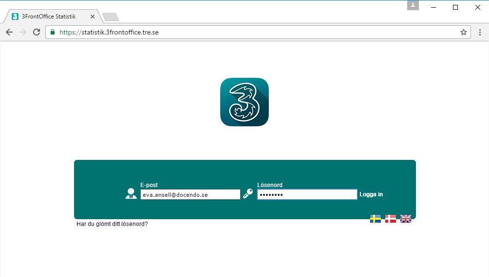 Logga in 1 Öppna din webbläsare och skriv in följande webbadress: statistik.3frontoffice.