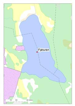 Fjäturen Fjäturen är en näringsrik sjö vars avrinningsområde till stora delar består av skog och betesmarker. Ytan är,55 km och avrinningsområdet uppgår till 5,5 km.
