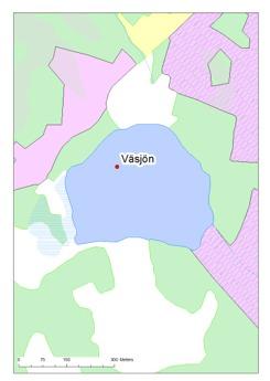 Väsjön Väsjön är en liten, grund och måttligt näringsrik sjö som domineras av makrofyter (vattenväxter). Ytan är, km och avrinningsområdet uppgår till, km.