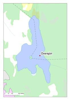 Översjön Översjön är en måttligt näringsrik sprickdalssjö med ett avrinningsområde dominerat av skog och betesmark. Ytan är,56 km och avrinningsområdet uppgår till,5 km.