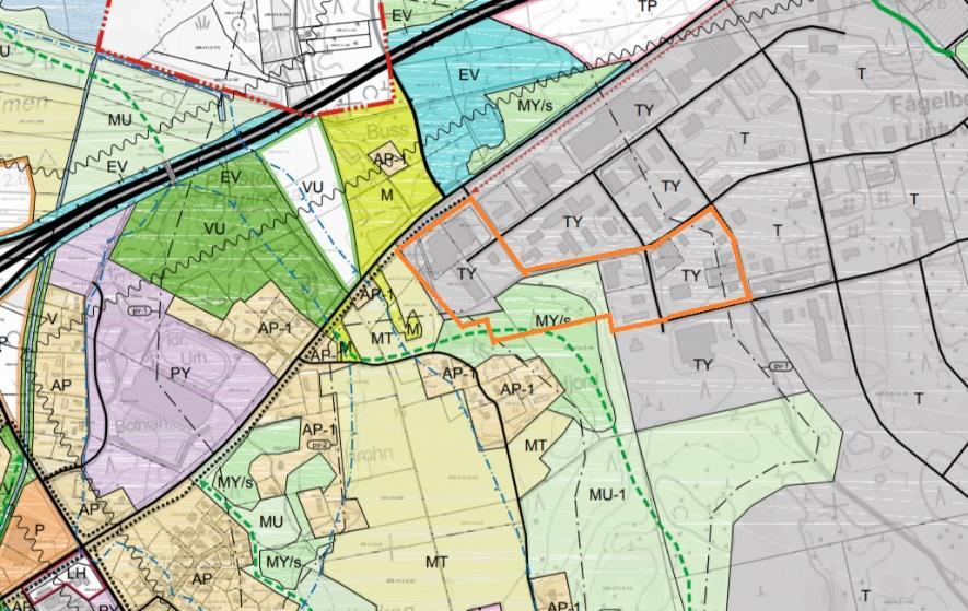 9 (16 Smedsby delgeneralplan 2030 Bild 7 Utdrag ur Smedsby delgeneralplan 2030. Planeringsområdet har markerats med orange färg.