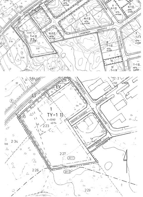 11 (16 Bild 8 Utdrag ur planeringsområdets detaljplaner.