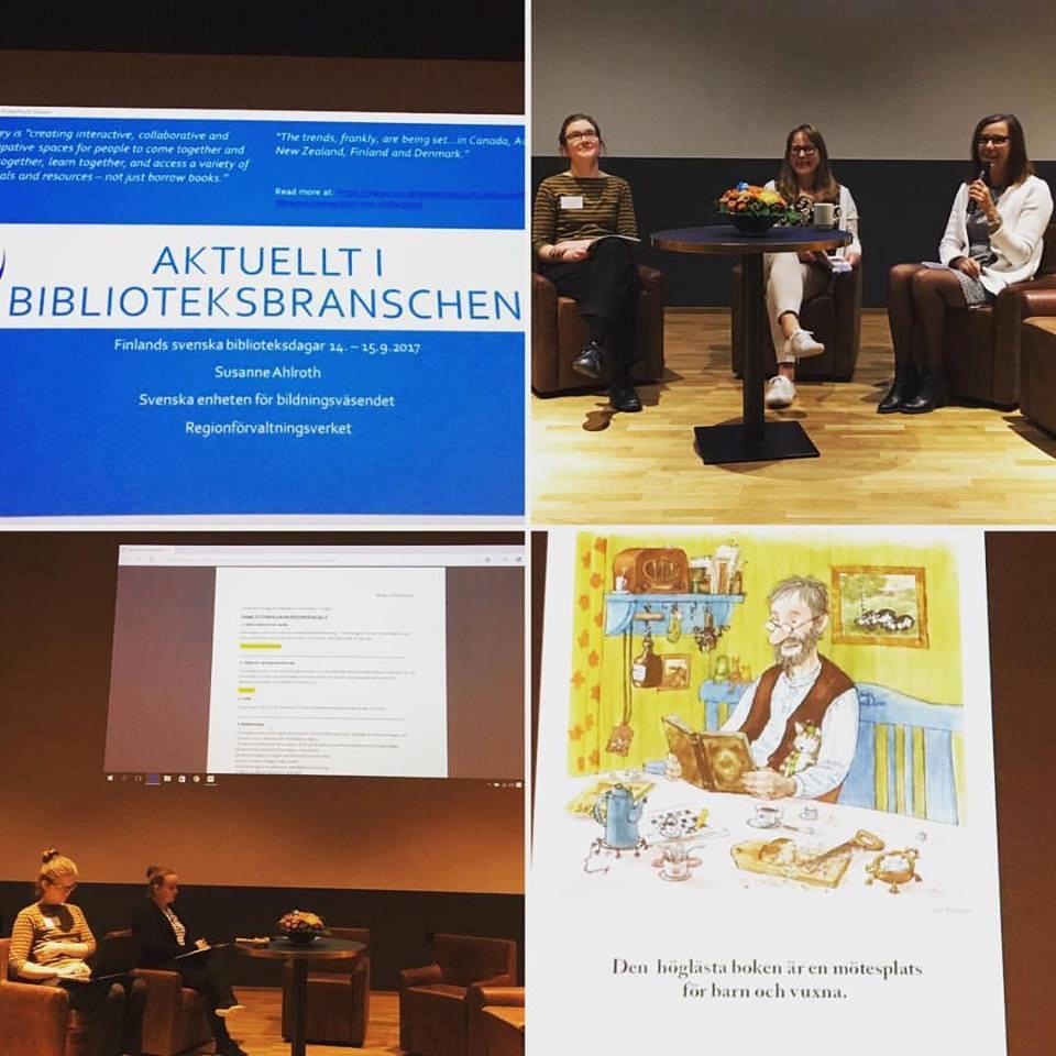 Finlands svenska biblioteksdagar I år ordnades Finlands svenska biblioteksdagar i Närpes den 14-15.9. Temat för dagarna var Samarbete-Tillsammans.
