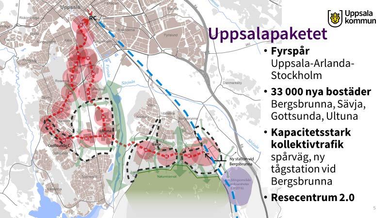Projektdirektiv 9(12) 3.2 Avgränsningar Den geografiska avgränsningen för Uppsalapaketet framgår av nedanstående bild.