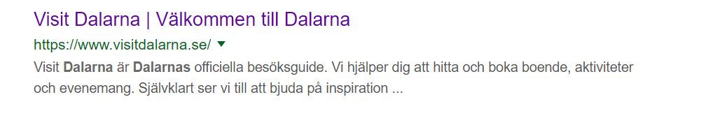 En av Dalarnas största sajter VISITDALARNA.SE cirka 1 miljon unika besökare per år WEBB Vår sajt visitdalarna.se har årligen cirka 1 miljon unika besökare.