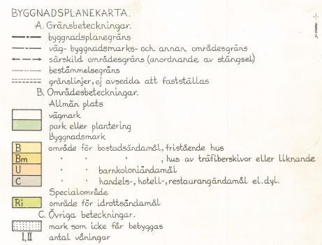Detaljplaner och förordnanden För planområdet gäller byggnadsplan nummer 02-13 med ändringar 02-54. Byggnadsplanen 02-13 reglerar att marken inom området är vägmark och park eller plantering.