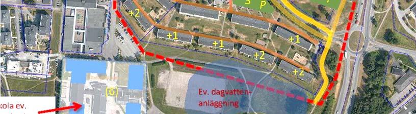 Befintlig avvattning Planområdet klyvs av en vattendelare så ett avrinningsområde mot norr och ett mot söder bildas, se bilaga A1.