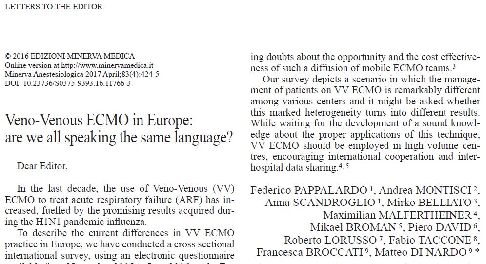 Säljer vi samma ECMO-product? 53 europeiska centers stor skillnad i hur vi gör.