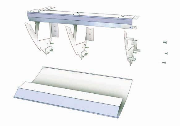 Användning ar används för att dölja rör och kanaler från kylbaffeln. :s täckplåtar består av plåtar som monteras med konsoler mot vägg och tak.