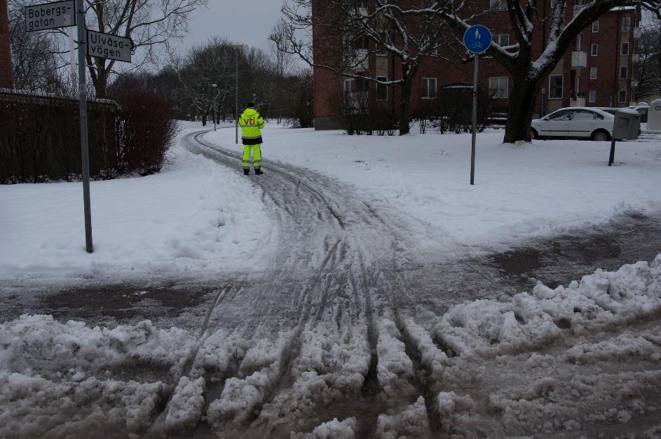 Sträcka P3: Plogad och sandad gång- och cykelväg i närheten av S3 Väglagsobservationer görs endast vid vissa tillfällen, då