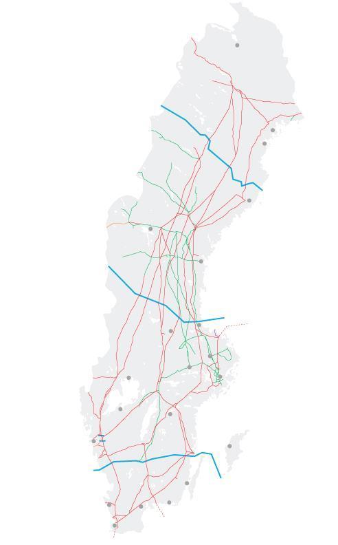 Störningsreserven > 22 stycken gasturbiner och 2 dieslar, total installerad effekt om 1350 MW, varav cirka 800 MW i SE3 och 550 MW i SE4.