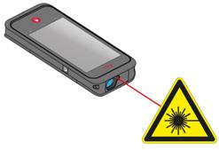 Säkerhetsföreskrifter Laserklassificering Instrumentet avger synliga laserstrålar som sänds ut från instrumentet: Instrumentet motsvarar laserklass 2 enligt: IEC60825-1:2014 Lasersäkerhet Laserklass