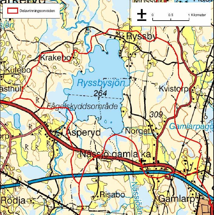 Inledning Områdesbeskrivning Ryssbysjön ingår i Huskvarnaåns vattensystem och är belägen ca 5 km nordväst om Nässjö.