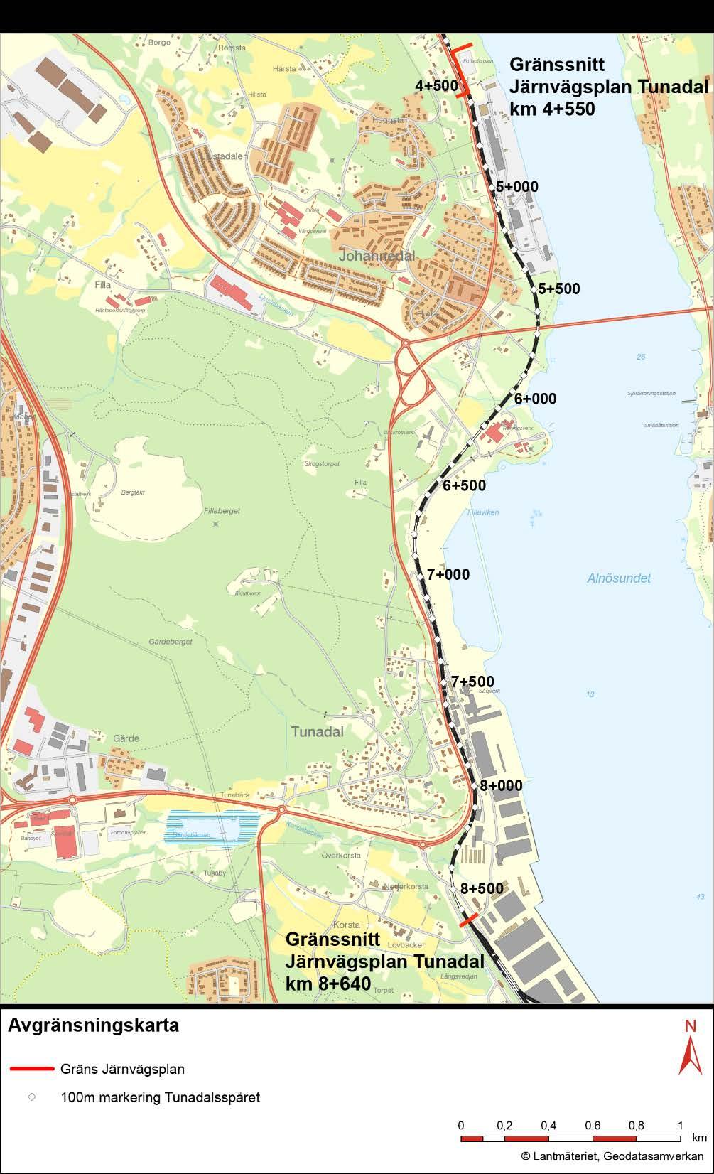 Järnvägsplan Tunadal Upprustning och elektrifiering av befintligt Tunadalsspår på delen km 4+550-8+640.