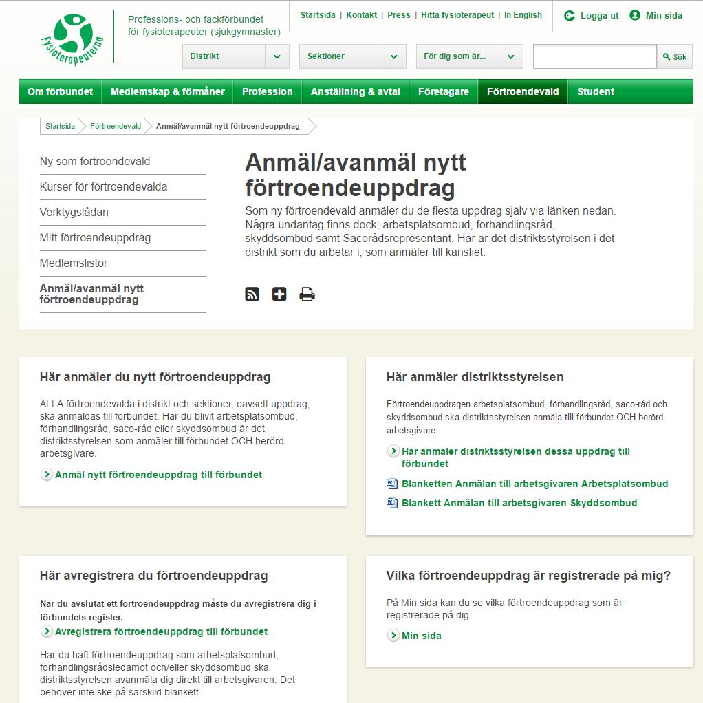 Att anmäla/avanmäla uppdrag
