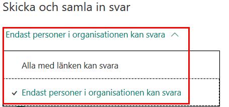 Öppna formuläret, exempelvis genom att klicka på Forms startsida och sedan på det formulär som ska