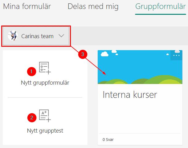 Dela nu ut formuläret och ta hand om statistiken/resultaten enligt tidigare avsnitt i denna lathund. 3.