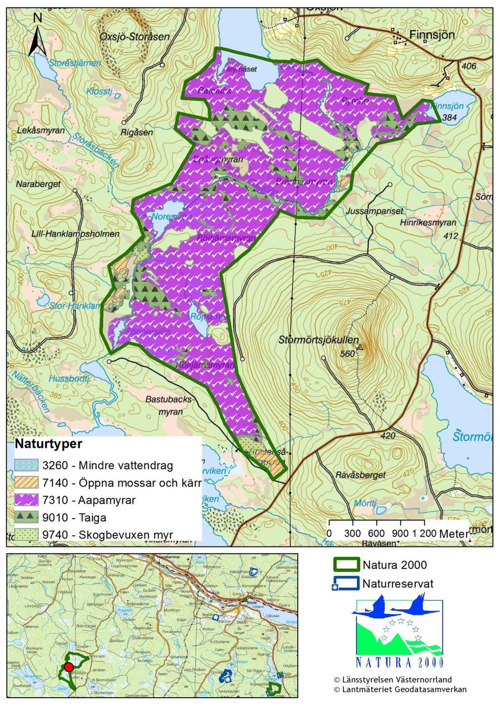 16 11. Kartor Kartorna nedan visar de ingående naturtypernas utbredning samt en översikt av området.