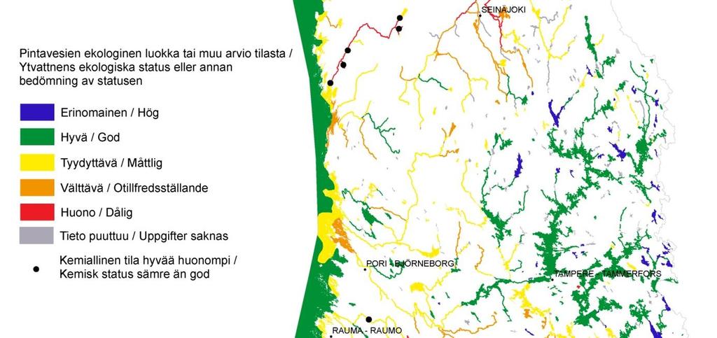 kompletteras kan nya riskområden, vars kemiska status är sämre än god, uppdagas.