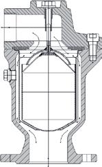 Högre flödeskapacitet mot förfrågan 3 funktioner i en ventil Avluftning stora öppningen Innertryck (bar) / Luft - Hastighet (m/s) Avluftning lilla