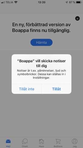 dig att fylla i alternativen för notiser enligt bildinstruktion.