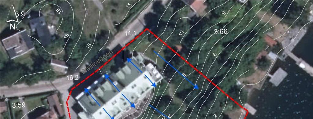 Utifrån informationen från SGU:s översiktliga jorddjups- och jordartskarta som visar på relativt ytligt berg och tunna moränlager bedöms förutsättningarna för naturlig infiltration som låga till