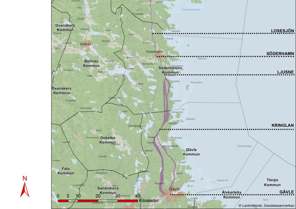 Järnvägsplan, samrådshandling val av lokaliseringsalternativ tas fram. Beslut om val av korridor tas under 2017. Tjärnvik-Bäling 14 km Inga alternativa korridorer.