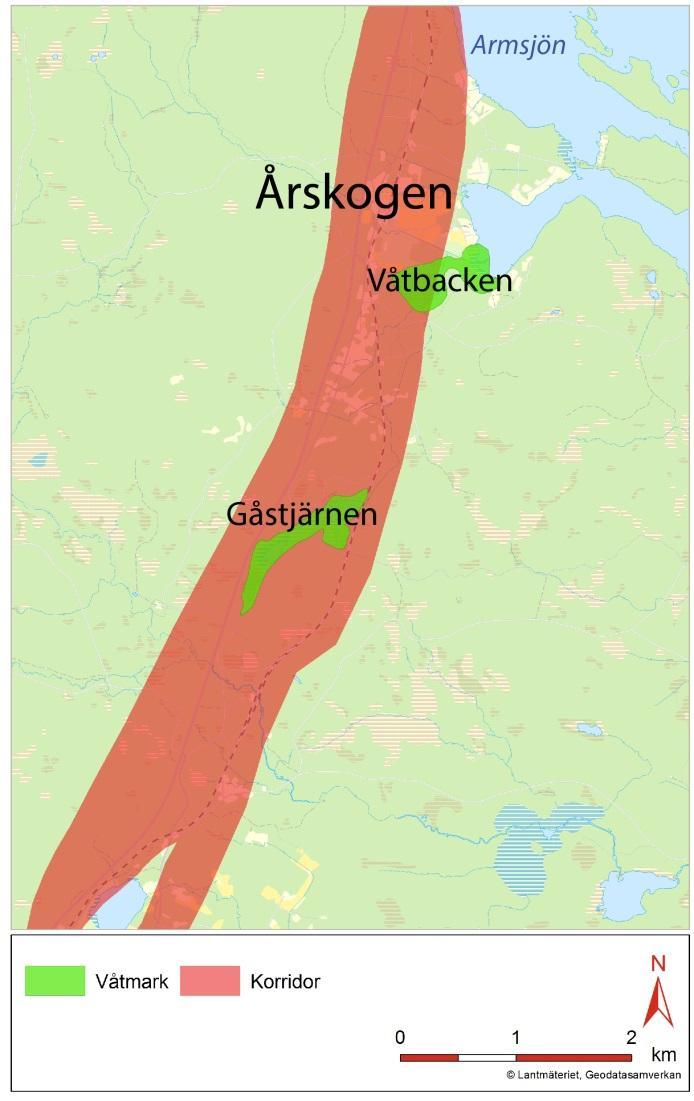 Den andra skyddsvärda våtmarken är Våtmark 300 m SO Våtbacken 11 km NO Gnarp.