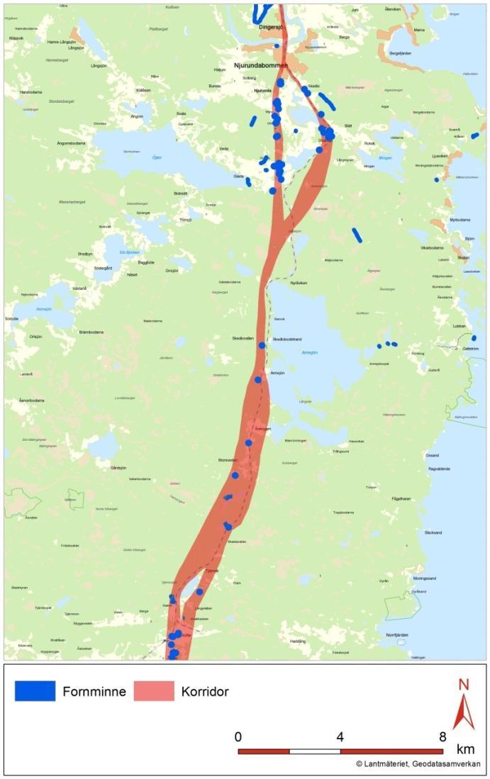 7.9. Kulturmiljö Förutsättningar Området vid Skrängstasjön ingår i Västernorrlands läns bevarandeprogram för odlingslandskapet (1996), jfr figur 7.9-1. Där finns även flera fornlämningar, jfr figur 7.