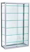 BESTÄLLNINGSVAROR VITRIN Glasvitrin i härdat glas inkl. skjutdörr med lås och 6 hyllor.