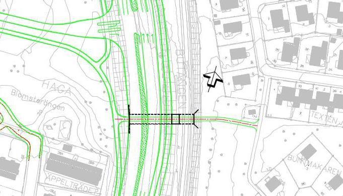 31 (38) Figur 23. Broläge för passage under Stockholmsvägen samt befintligt dubbelspår.